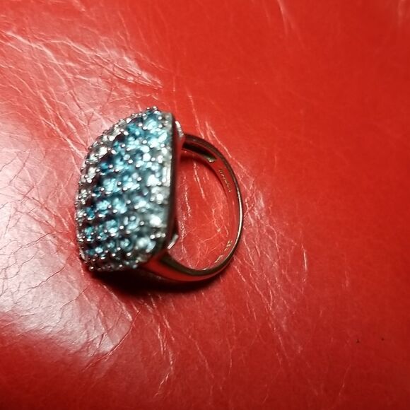 -GORGEOUS BLUE TOPAZ STONES RING!!!NEW!!! - Picture 7 of 9